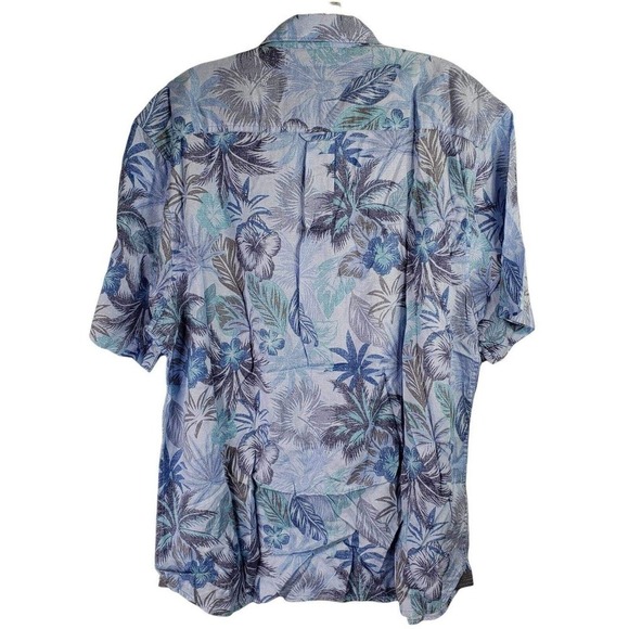 Tommy Bahama Men’s L Shirt Short Sleeve Palm Trees MButton Up Blue Resort Wear - Picture 3 of 10